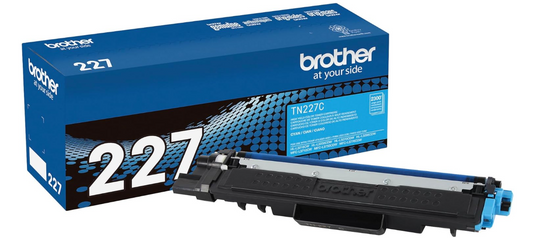 Brother Original TN227C High-Yield Cyan Toner Cartridge, Higher Yield for Value, Original Toner Replacement cartridges, for Brother Laser Printers HL-L3210CW, MFC-L3710CW, MFC-L3750CDW, and More