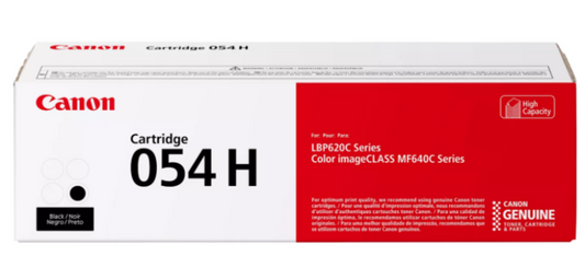 Canon 054H High Yield Black Toner Cartridge (3028C001) — Genuine OEM