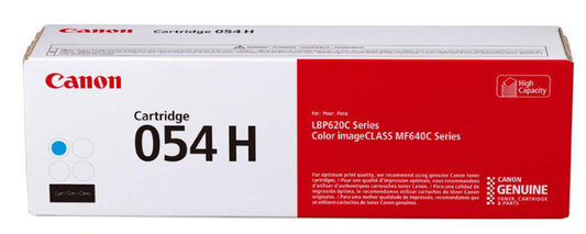 Canon 054H High Yield Cyan Toner Cartridge (3027C001) — Genuine OEM