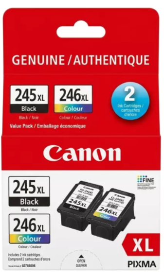 PG-245XL/CL-246XL Black & Colour Cartridges Value Pack