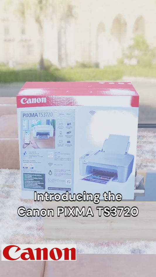 Canon PIXMA TS3720 Wireless All-in-One Home Printer — White (6671C023)